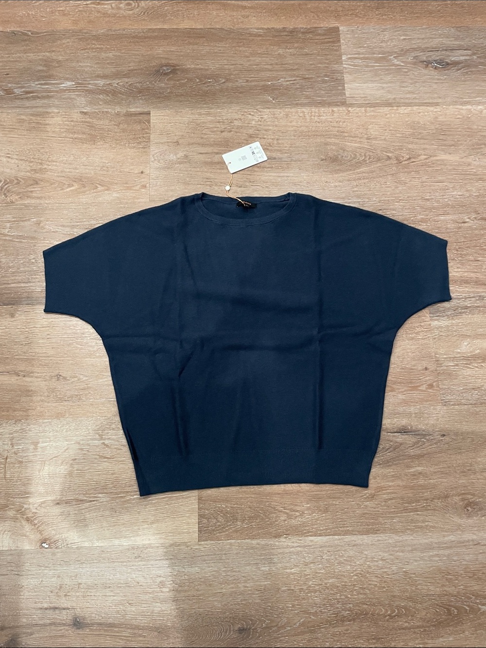 Quince Navy Boxy Short-Sleeve Pullover